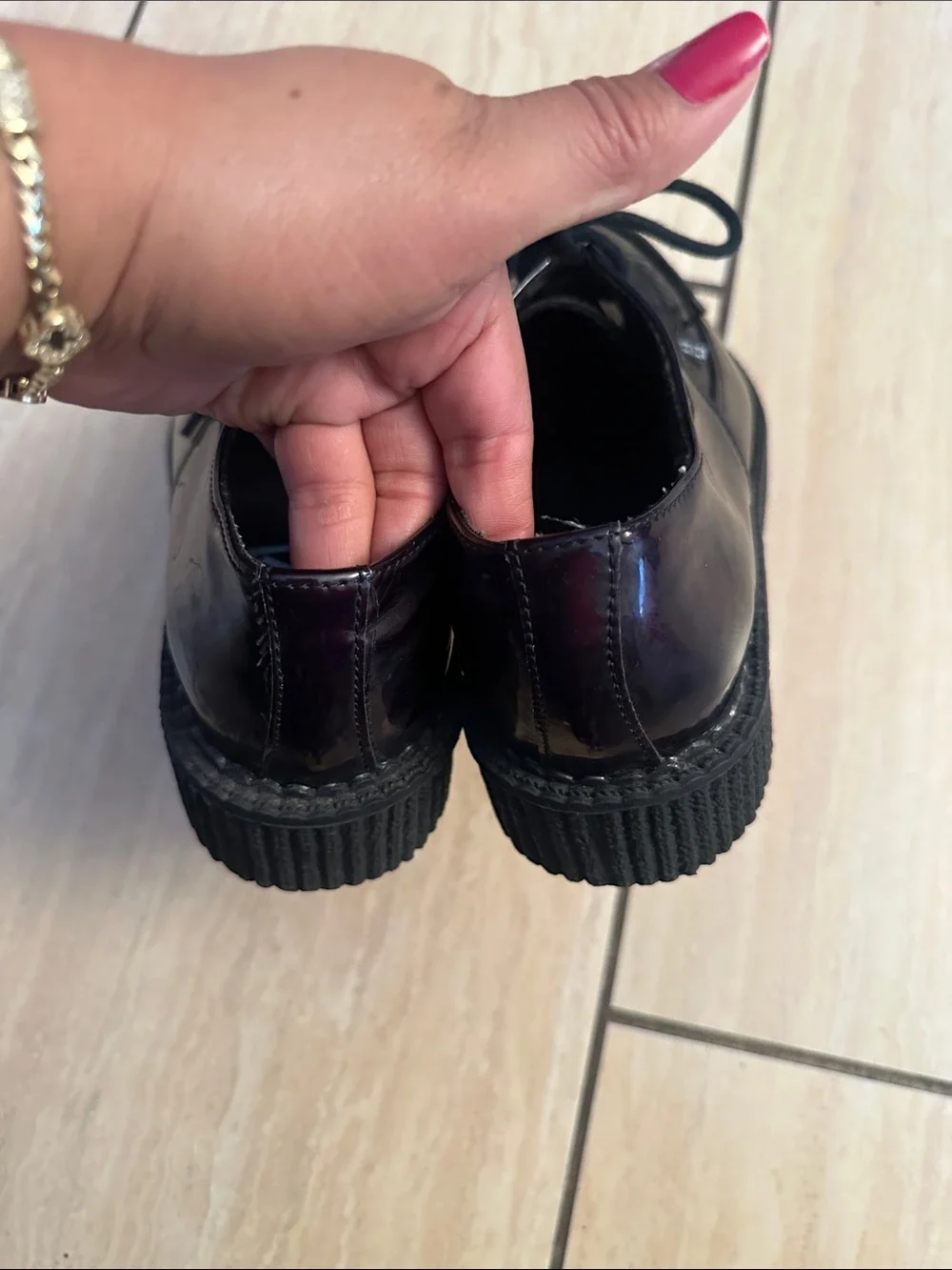 TUK Faux Leather Patent Pointy Toe Creepers Shoes Men’s Size 7